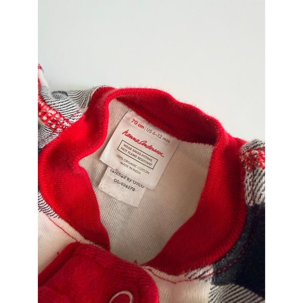 Holiday Hanna Andersson Organic Plaid Baby Sleeper Size 70 (6-12 months) - Picture 4 of 4